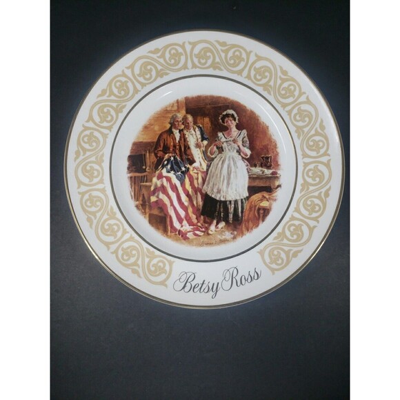 Betsy Ross Avon Enoch Wedgewood Collector Plate 1973 Congress Stars and Stripes - Picture 12 of 12